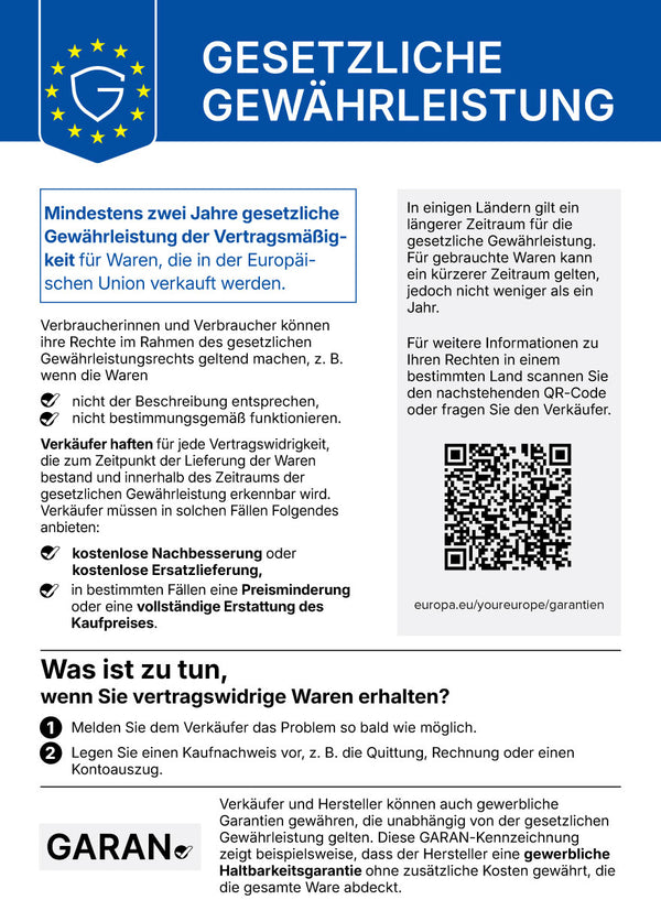 EU-Information zur gesetzlichen Gewährleistung